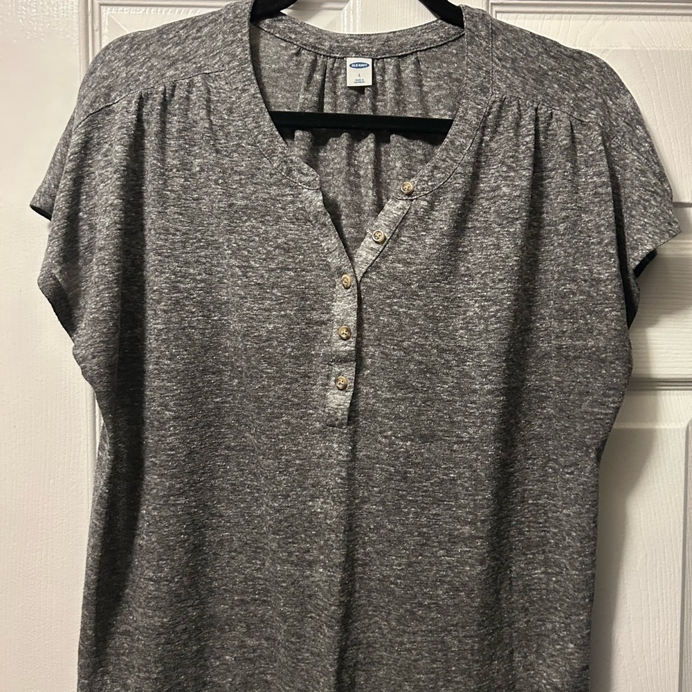 Old Navy Heather Gray Button-Down Shirt